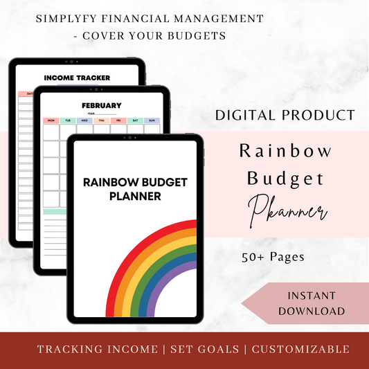 Rainbow Budget Planner Sheet